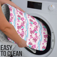 Monstera Tiare Plumeria Lei Pattern Bathroom Set Pink Version LT01 - Polynesian Pride