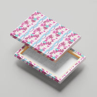 Monstera Tiare Plumeria Lei Pattern Canvas Wall Art Pink Version LT01 - Polynesian Pride