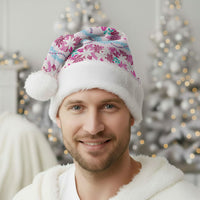 Monstera Tiare Plumeria Lei Pattern Christmas Santa Hat Pink Version LT01 - Polynesian Pride