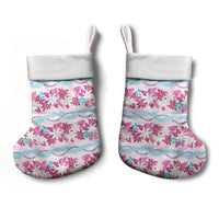 Monstera Tiare Plumeria Lei Pattern Christmas Stocking Pink Version LT01 - Polynesian Pride
