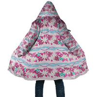 Monstera Tiare Plumeria Lei Pattern Cloak Pink Version LT01 Unisex Pink - Polynesian Pride