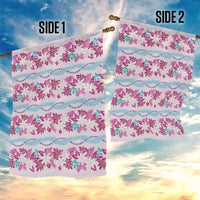 Monstera Tiare Plumeria Lei Pattern Garden Flag Pink Version LT01 - Polynesian Pride