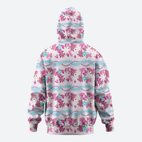 Monstera Tiare Plumeria Lei Pattern Hoodie Pink Version LT01 - Polynesian Pride