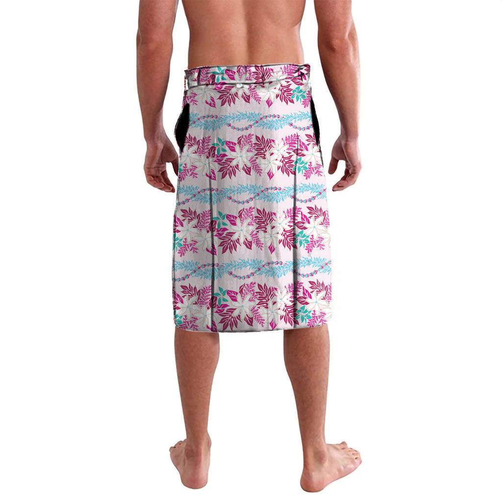 Monstera Tiare Plumeria Lei Pattern Lavalava Pink Version LT01 - Polynesian Pride