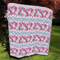 Monstera Tiare Plumeria Lei Pattern Quilt Pink Version LT01 - Polynesian Pride