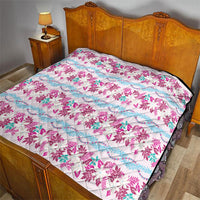 Monstera Tiare Plumeria Lei Pattern Quilt Pink Version LT01 - Polynesian Pride