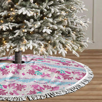 Monstera Tiare Plumeria Lei Pattern Tree Skirt Pink Version LT01 - Polynesian Pride