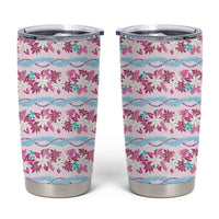 Monstera Tiare Plumeria Lei Pattern Tumbler Cup Pink Version LT01 Pink - Polynesian Pride