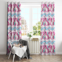 Monstera Tiare Plumeria Lei Pattern Window Curtain Pink Version LT01 - Polynesian Pride