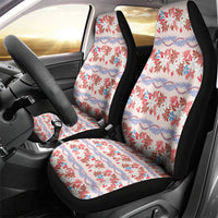 Monstera Tiare Plumeria Lei Pattern Car Seat Cover Red Version