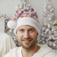 Monstera Tiare Plumeria Lei Pattern Christmas Santa Hat Red Version LT01 - Polynesian Pride