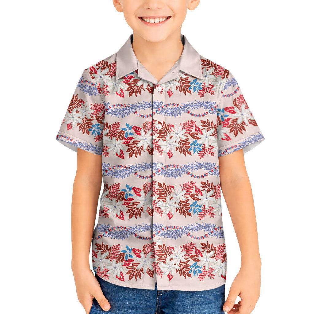 Monstera Tiare Plumeria Lei Pattern Hawaiian Shirt Red Version