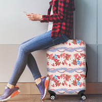 Monstera Tiare Plumeria Lei Pattern Luggage Cover Red Version LT01 - Polynesian Pride