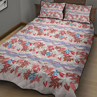 Monstera Tiare Plumeria Lei Pattern Quilt Bed Set Red Version LT01 - Polynesian Pride