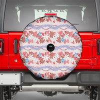 Monstera Tiare Plumeria Lei Pattern Spare Tire Cover Red Version LT01 - Polynesian Pride