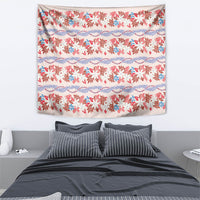 Monstera Tiare Plumeria Lei Pattern Tapestry Red Version LT01 - Polynesian Pride