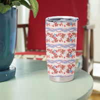 Monstera Tiare Plumeria Lei Pattern Tumbler Cup Red Version LT01 - Polynesian Pride