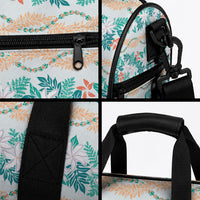 Monstera Tiare Plumeria Lei Pattern Duffle Bag Teal Version LT01 - Polynesian Pride