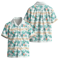 Monstera Tiare Plumeria Lei Pattern Kid Hawaiian Shirt Teal Version LT01 - Polynesian Pride
