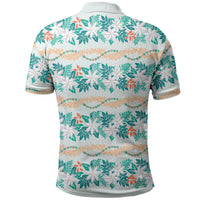Monstera Tiare Plumeria Lei Pattern Polo Shirt Teal Version LT01 - Polynesian Pride