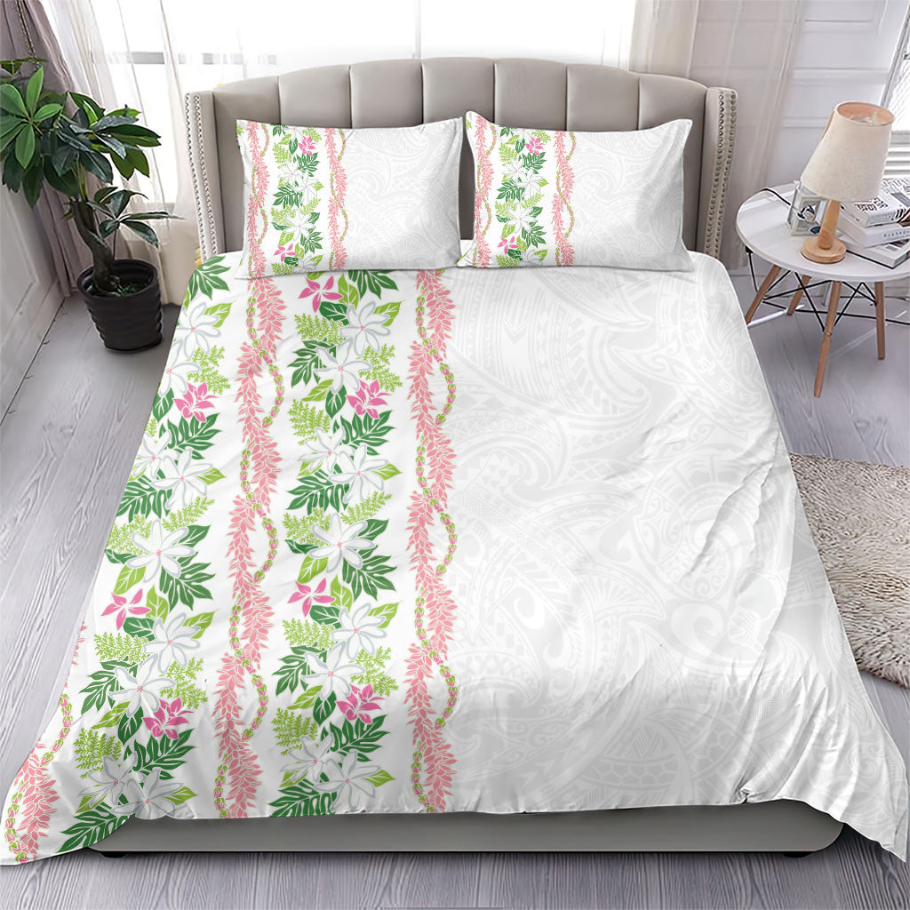 Monstera Tiare Plumeria Bedding Set Green Polynesian Pattern LT01 - Polynesian Pride