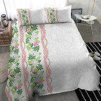 Monstera Tiare Plumeria Bedding Set Green Polynesian Pattern LT01 - Polynesian Pride