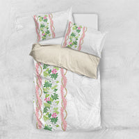 Monstera Tiare Plumeria Bedding Set Green Polynesian Pattern LT01 US Twin 172cm x 218cm Green - Polynesian Pride