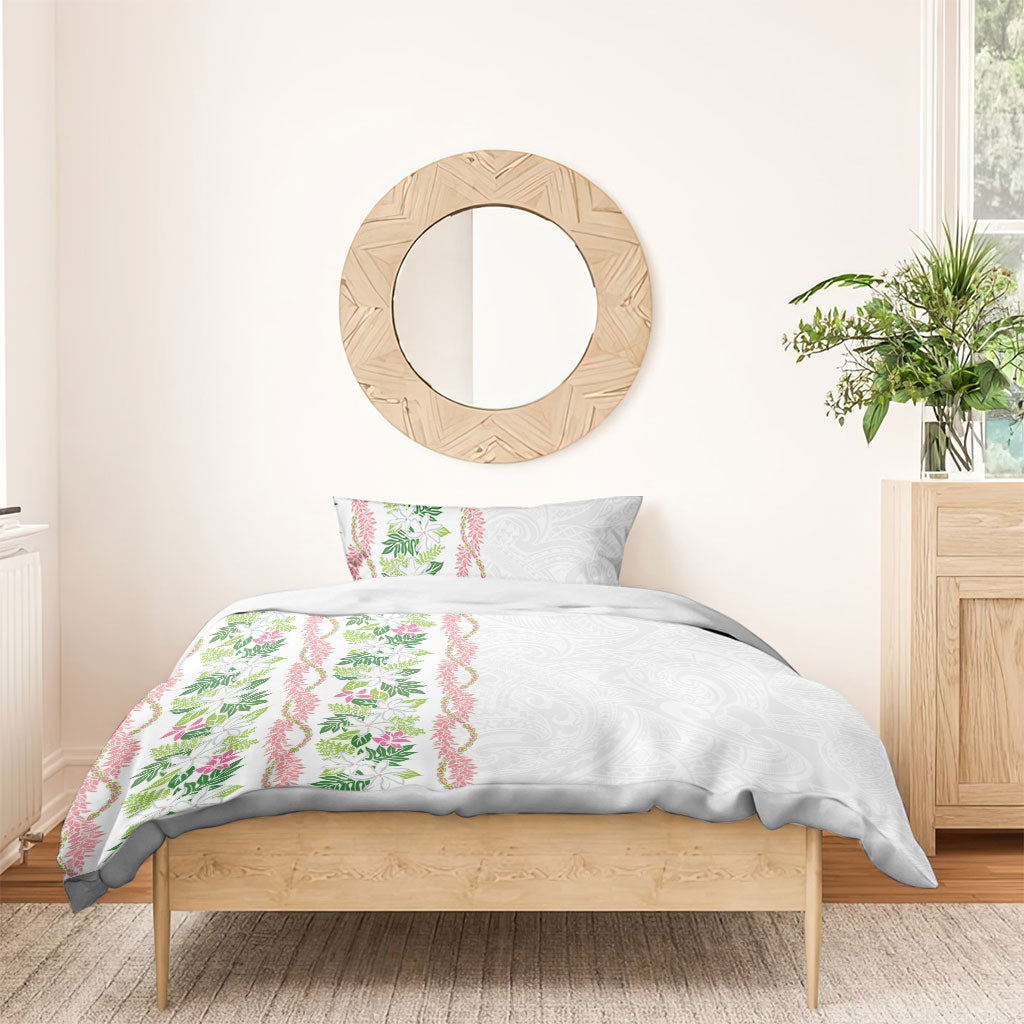 Monstera Tiare Plumeria Bedding Set Green Polynesian Pattern LT01 - Polynesian Pride