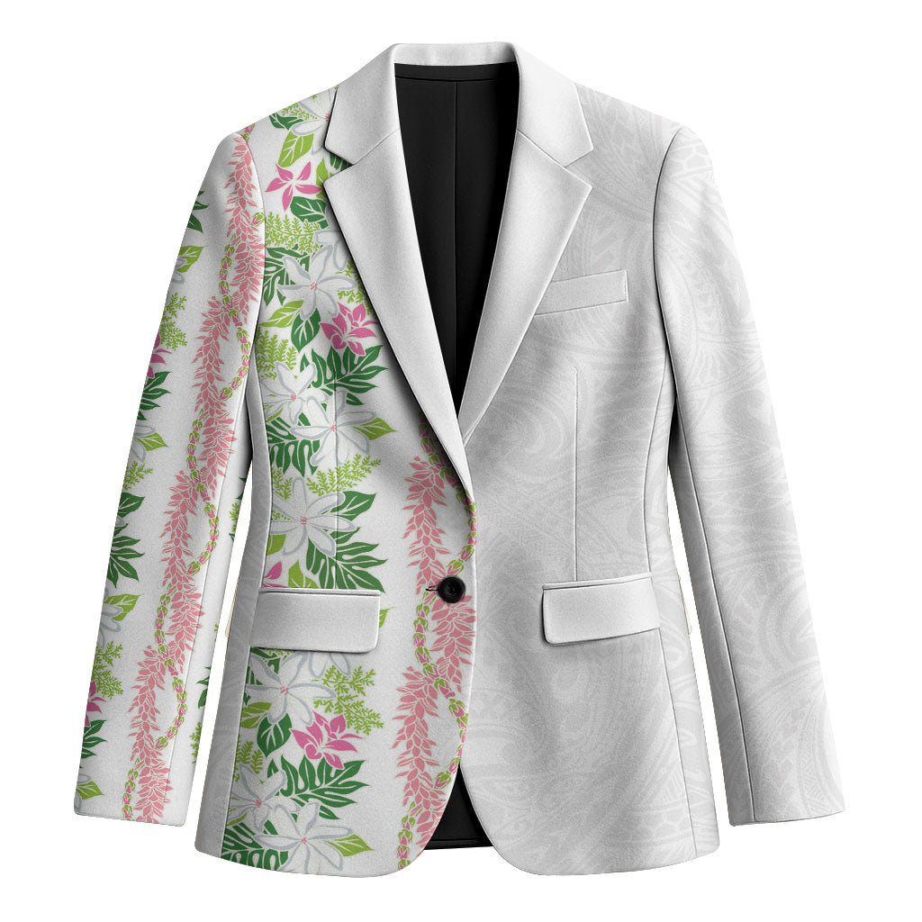 Monstera Tiare Plumeria Blazer Green Polynesian Pattern LT01 Unisex Green - Polynesian Pride