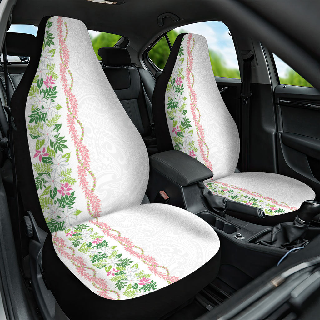Monstera Tiare Plumeria Car Seat Cover Green Polynesian Pattern LT01 One Size Green - Polynesian Pride