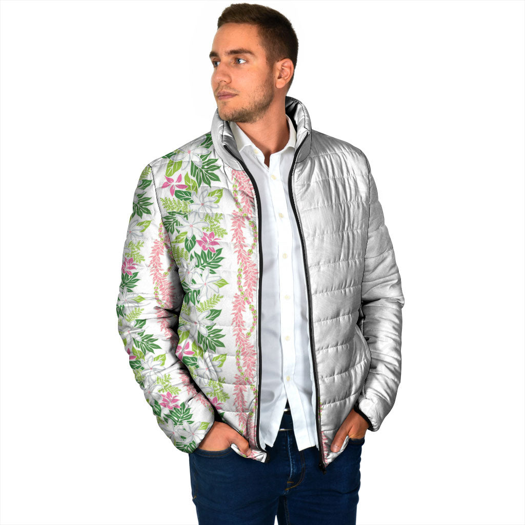 Monstera Tiare Plumeria Padded Jacket Green Polynesian Pattern LT01 - Polynesian Pride