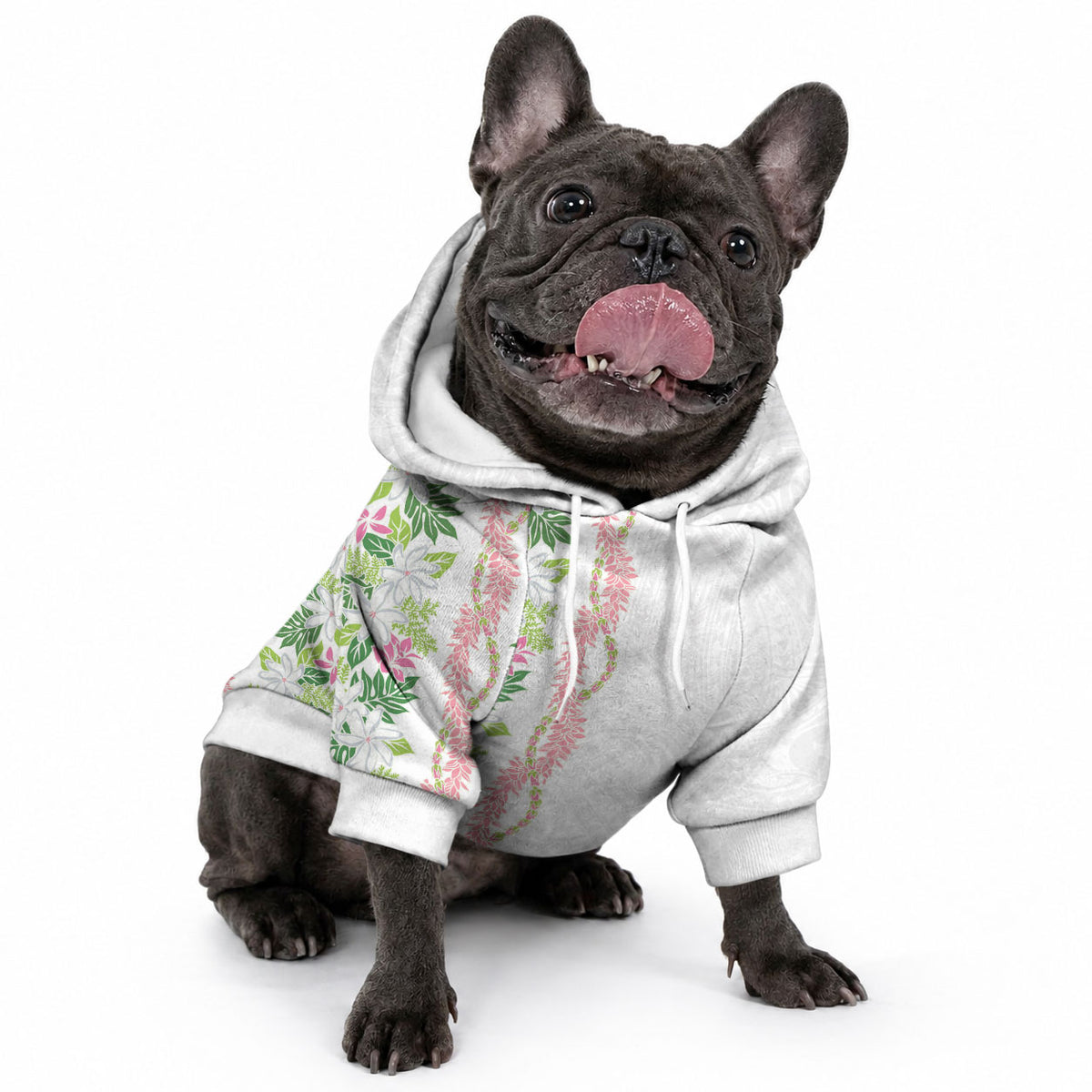 Monstera Tiare Plumeria Pet Hoodie Green Polynesian Pattern LT01 - Polynesian Pride