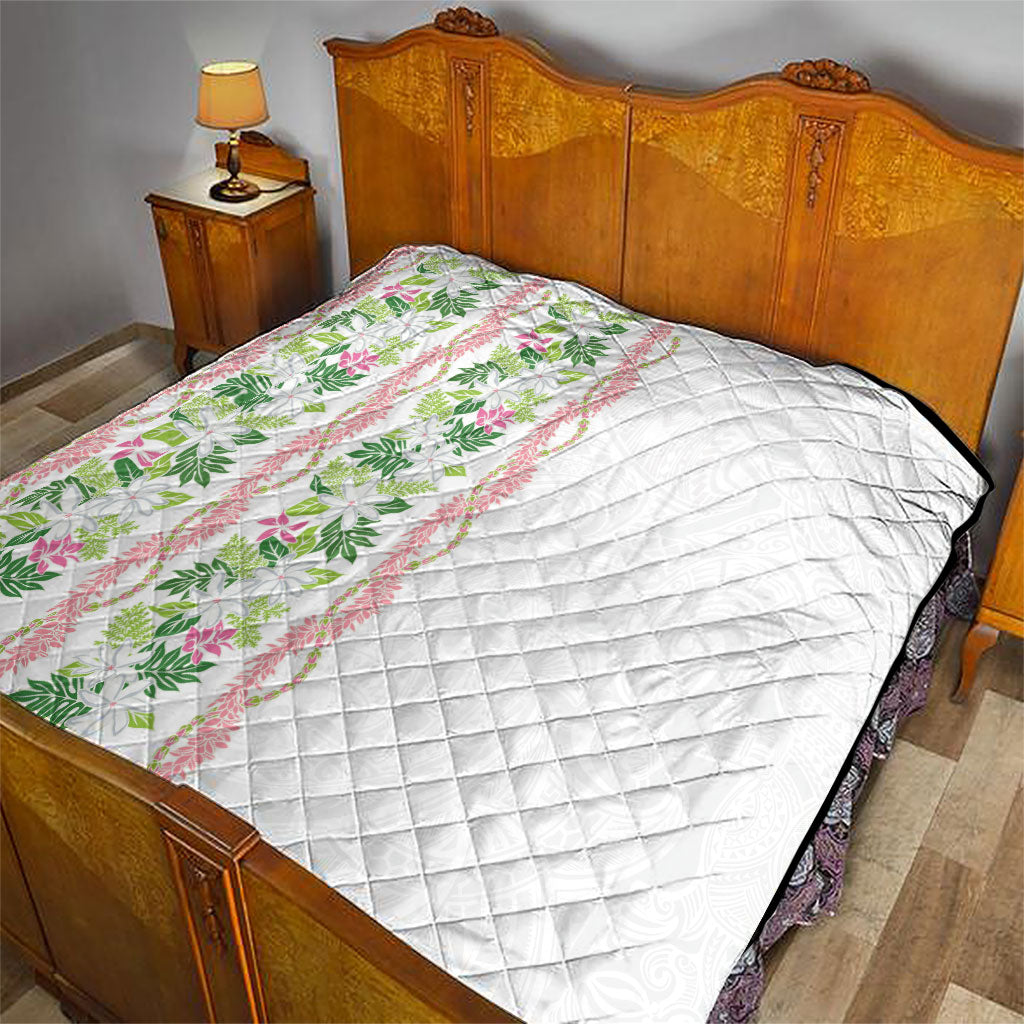 Monstera Tiare Plumeria Quilt Green Polynesian Pattern LT01 - Polynesian Pride