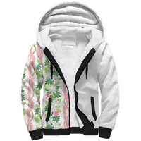 Monstera Tiare Plumeria Sherpa Hoodie Green Polynesian Pattern LT01 Unisex Green - Polynesian Pride