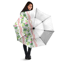 Monstera Tiare Plumeria Umbrella Green Polynesian Pattern LT01 - Polynesian Pride