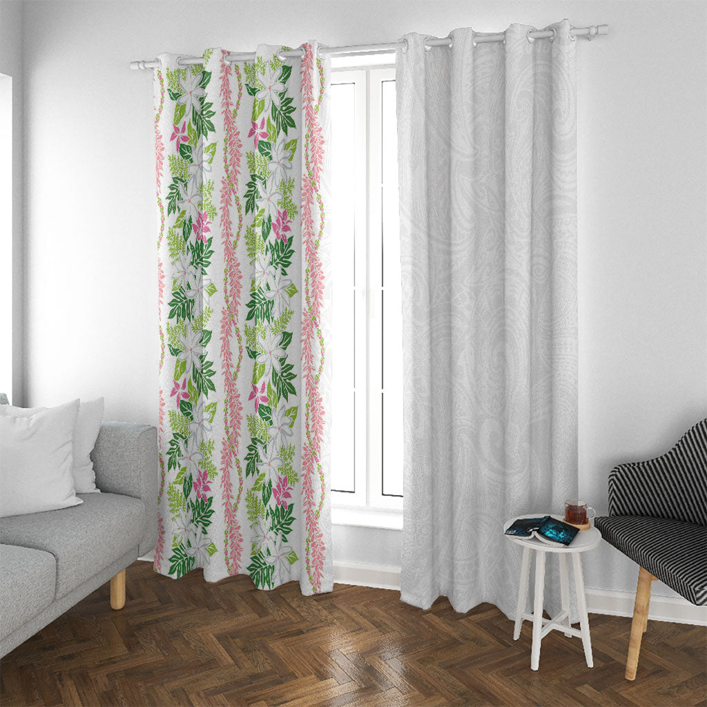 Monstera Tiare Plumeria Window Curtain Green Polynesian Pattern LT01 With Grommets Green - Polynesian Pride