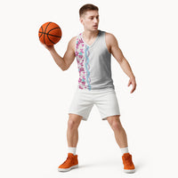 Monstera Tiare Plumeria Basketball Jersey Pink Polynesian Pattern LT01 - Polynesian Pride