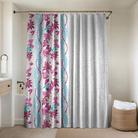 Monstera Tiare Plumeria Bathroom Set Pink Polynesian Pattern LT01 Shower Curtain Only Pink - Polynesian Pride