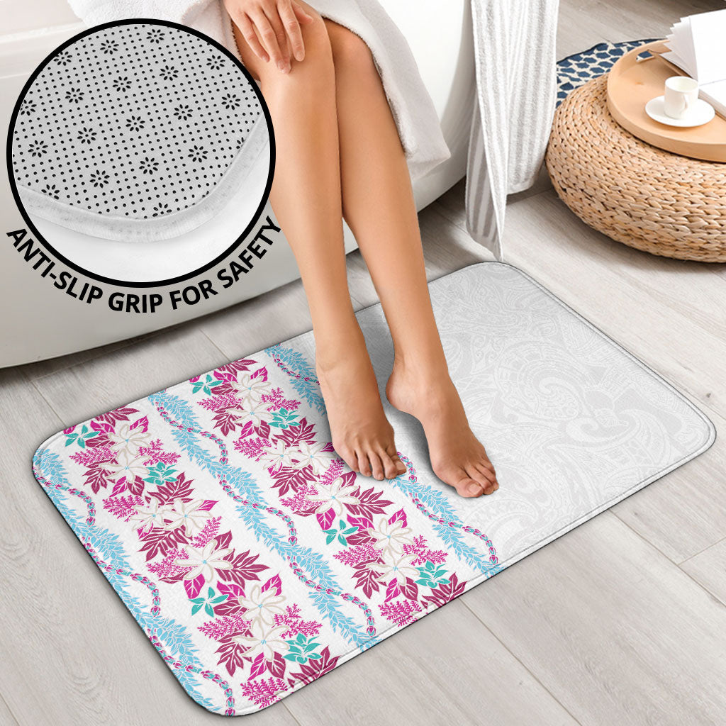 Monstera Tiare Plumeria Bathroom Set Pink Polynesian Pattern LT01 - Polynesian Pride
