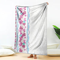 Monstera Tiare Plumeria Blanket Pink Polynesian Pattern LT01 - Polynesian Pride