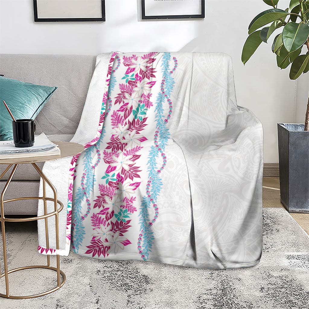 Monstera Tiare Plumeria Blanket Pink Polynesian Pattern LT01 - Polynesian Pride
