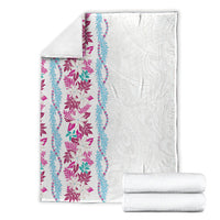 Monstera Tiare Plumeria Blanket Pink Polynesian Pattern LT01 - Polynesian Pride