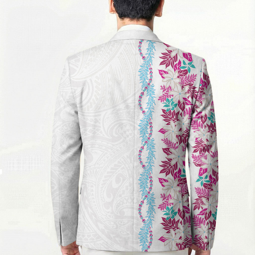 Monstera Tiare Plumeria Blazer Pink Polynesian Pattern LT01 - Polynesian Pride