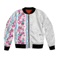 Monstera Tiare Plumeria Bomber Jacket Pink Polynesian Pattern LT01 Unisex Pink - Polynesian Pride