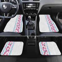 Monstera Tiare Plumeria Car Mats Pink Polynesian Pattern LT01 Set 4pcs Pink - Polynesian Pride