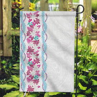Monstera Tiare Plumeria Garden Flag Pink Polynesian Pattern LT01 Garden Flag Pink - Polynesian Pride