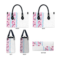Monstera Tiare Plumeria Leather Bag Pink Polynesian Pattern LT01 - Polynesian Pride