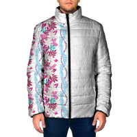 Monstera Tiare Plumeria Padded Jacket Pink Polynesian Pattern LT01 Men Pink - Polynesian Pride