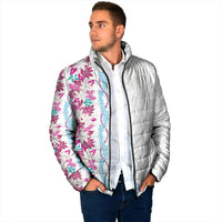 Monstera Tiare Plumeria Padded Jacket Pink Polynesian Pattern LT01 - Polynesian Pride