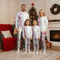 Monstera Tiare Plumeria Christmas Pajama Set Pink Polynesian Pattern LT01 - Polynesian Pride